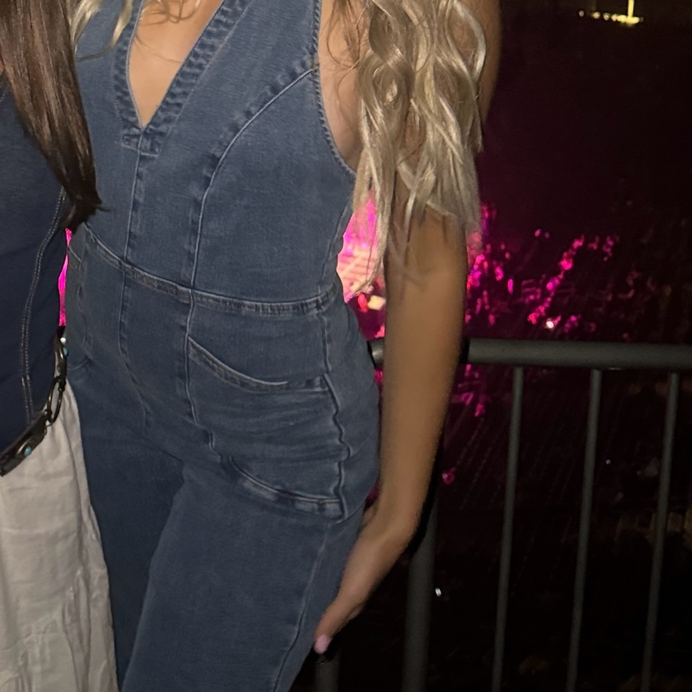 Vici Blue Denim Halter Jumpsuit - Picture 4 of 4
